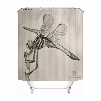 

Custom Dragonfly Specimen Fabric Bath Curtain Bathroom Mildewproof Waterproof Polyester Shower Curtain#180417-02-103