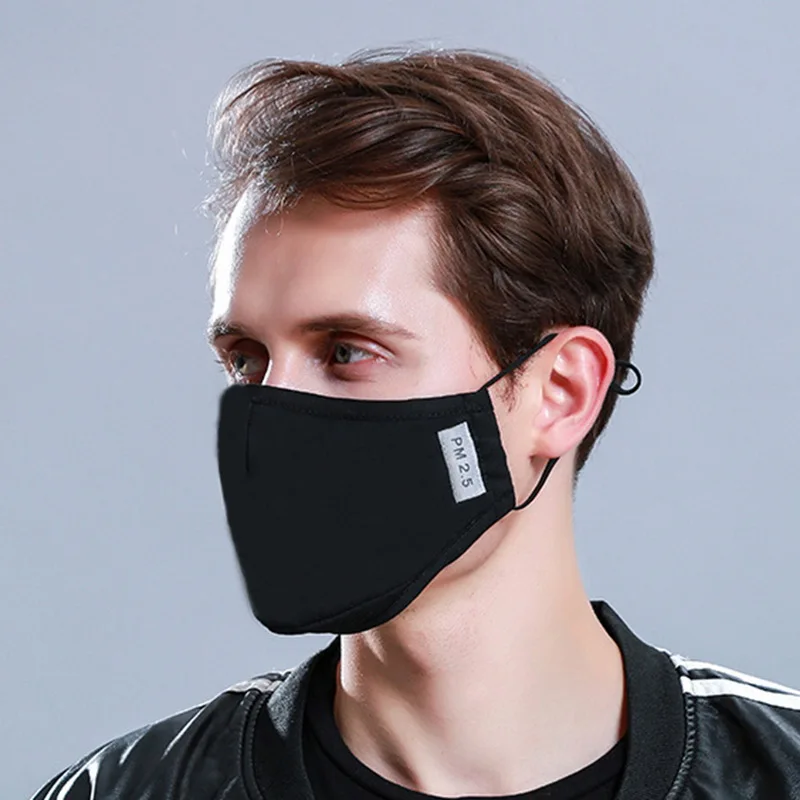 

Cotton PM2.5 Anti Haze Mask Breath Valve anti-dust Mouth Mask Activated Carbon Filter Respirator Mouth-muffle Black Mask Face