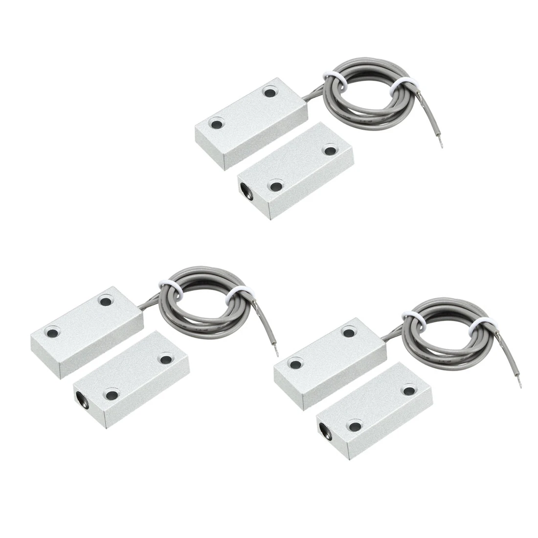 

uxcell 3pcs MC-51 NC Alarm Security Rolling Gate Garage Door Contact Magnetic Reed Switch 20-30mm Silver Gray