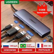 Сетевой концентратор Ugreen, переходная док-станция USB Type C USB 3.0 HDMI, разветвитель, концентратор Type C для MacBook Pro, Huawei Mate 30 Сетевой концентратор Ugreen, переходная док-станция USB Type C USB 3.0 HDMI, разветвитель, концентратор Type C для MacBook Pro, Huawei Mate 30