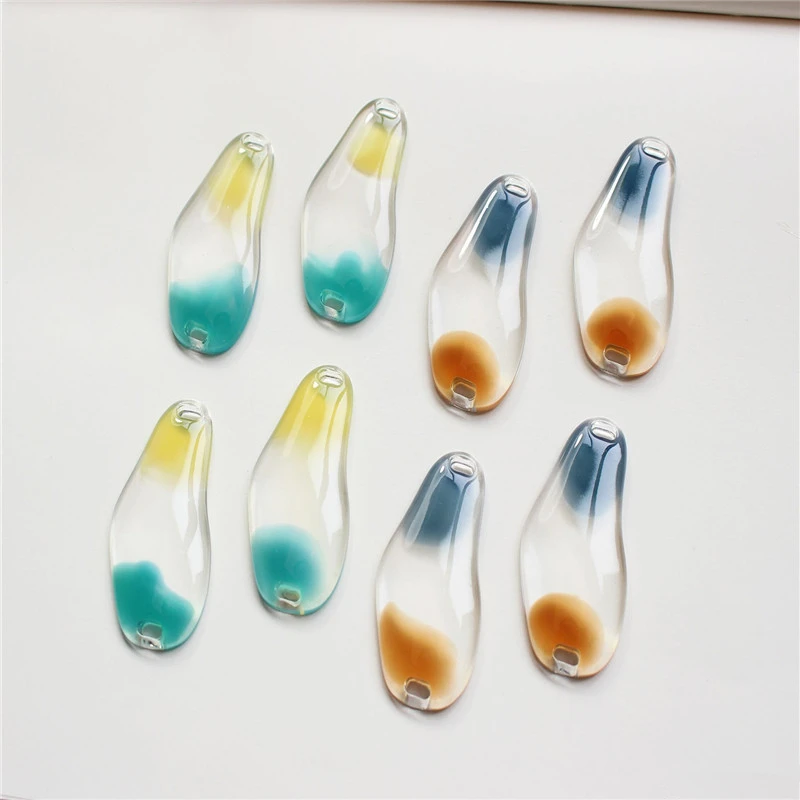 Spring style 30pcs/lot two holes geometry irregular shaped resin beads diy jewelry earring/bracelet pendants accessory | Украшения и