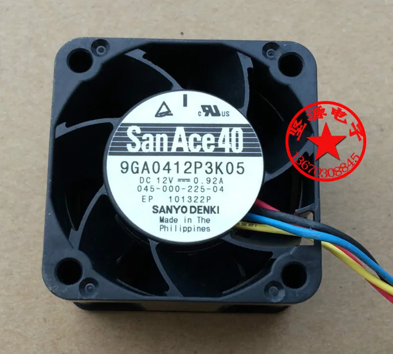 Для SANYO DENKI SanAcer 9GA0412P3K05 DC12V 0.92A 4028 4 см 40 мм 40x40x28 40*40*28 4-контактный 4-проводной