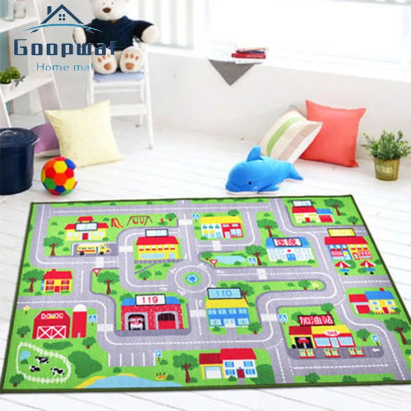 

Home Children's Play Mat Urban Traffic Baby Crawling Mat Machine Washable Kindergarten Carpet Children's Room Decoration Mat
