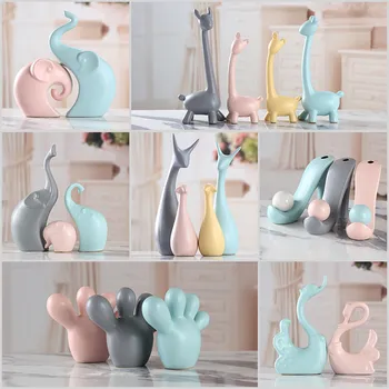 

MODERN CERAMIC ANIMAL ORNAMENTS HOME FENGSHUI ELEPHANT SWAN ACCESSORIES CRAFTS INDOOR LIVINGROOM TV CABINET FIGURINES DECORATION