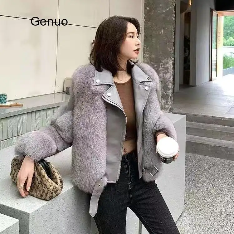 High Quality Furry Cropped Faux Fur and Leather