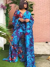  Women Africa Abaya 2 Piece Set 2022 African Dashiki New Fashion Two Piece Suit Wide Tops + Long Pants Party Free Size For Ladies 