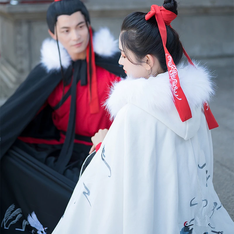 Пальто Hanfu для женщин и мужчин традиционная китайская осенне зимняя накидка