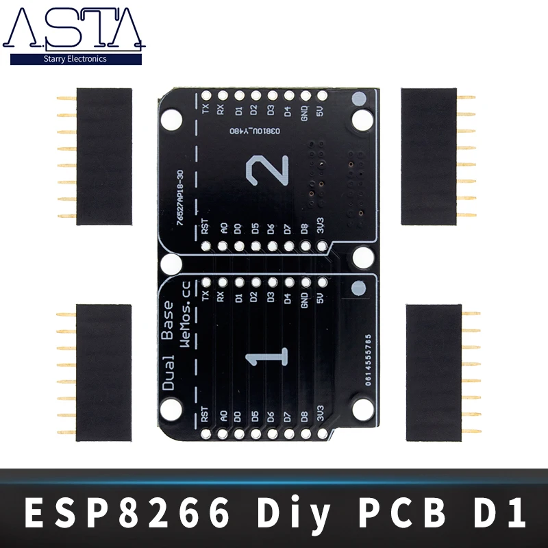 

H71 10sets 10pcs Double Socket Dual Base Shield D1 Mini NodeMCU ESP8266 Diy PCB D1 Expansion board