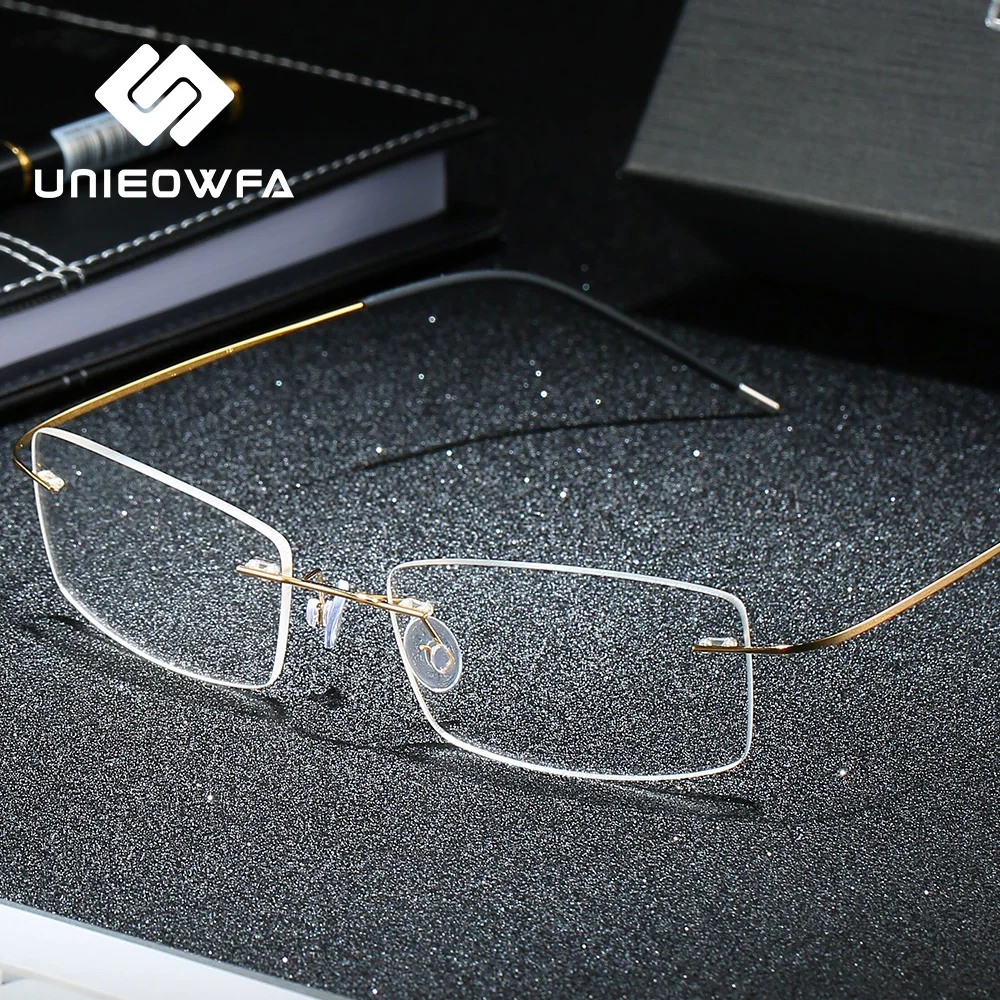 

Ultralight Titanium Rimless Glasses for Men Frame Clear Optical Eyeglasses Korean Transparent Spectacles Myopia Eyewear Frame
