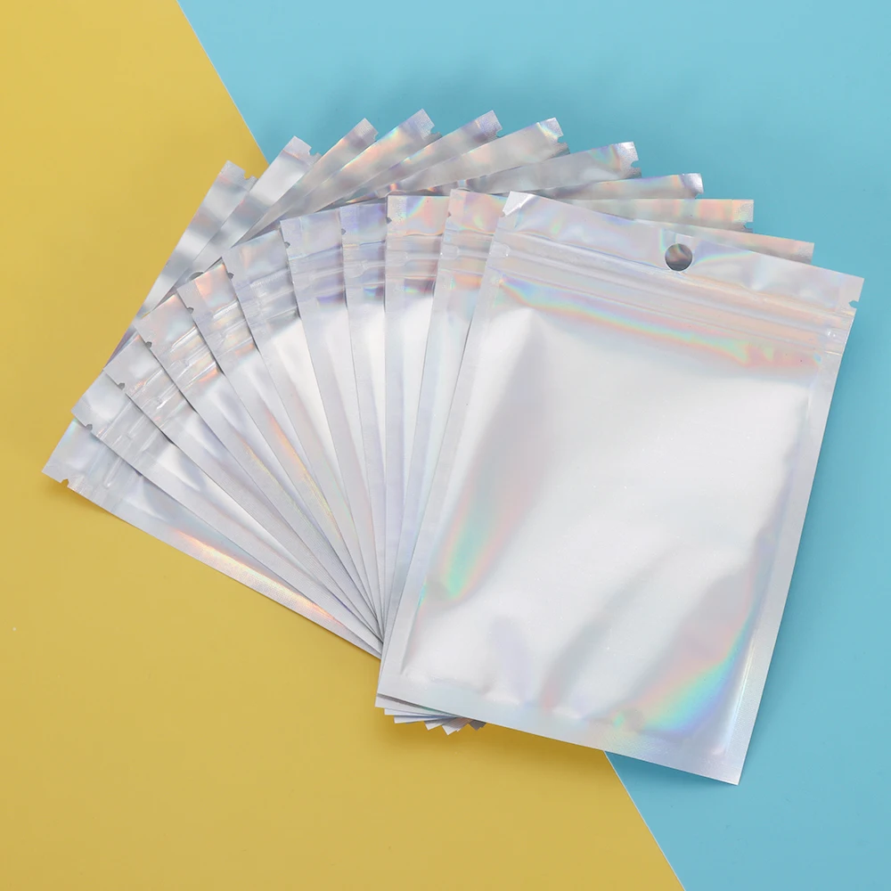 20 штук упак. мульти размер алюминиевая фольга голограмма мешок еды пластиковый