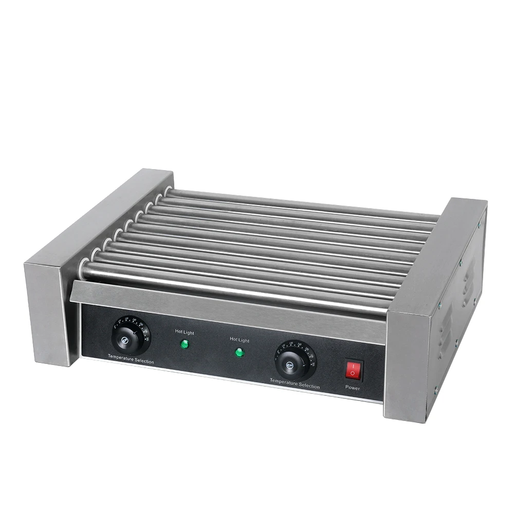 

Hot Dog 8 Roller Grill Electric Stainless Steel Ham Sausage Scroll Roaster BBQ Round Snack
