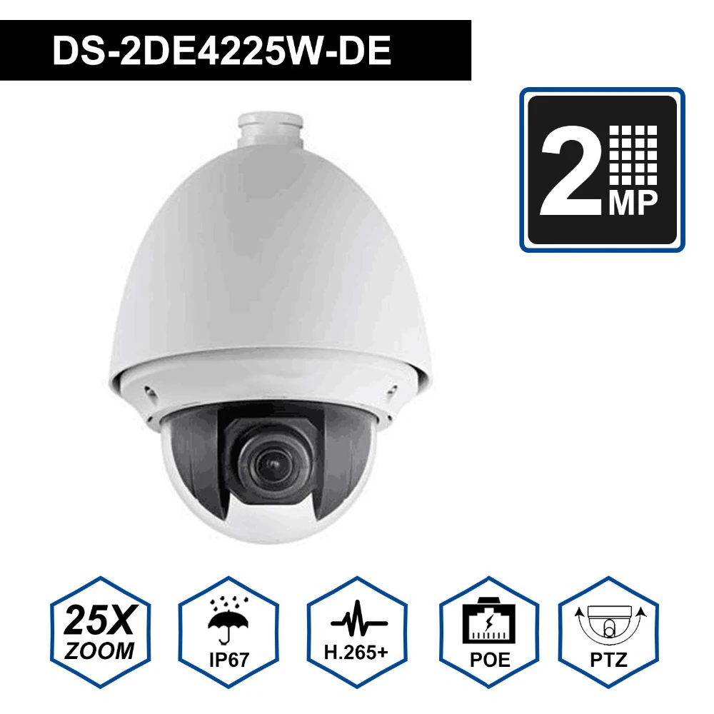Hik PTZ IP камера DS 2DE4225W DE 2MP 4 8 120 мм объектив 25X зум скорость купольная POE H.265 +