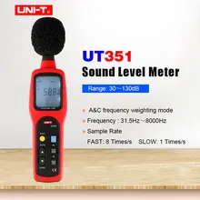 UNI-T UT351 измеритель уровня звука цифровой тестер шума 30-130дб децибел мониторинг имеет A& C частоту взвешивания/частота дискретизации