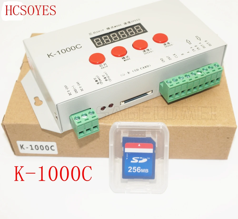 T-1000S обновляться) K-1000C контроллер WS2812B, WS2811, APA102, SK6812, 2801 светодиодный 2048 Пиксели программный контроллер DC5~ 24V