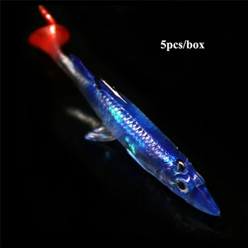 

5pcs Soft Lure Wobblers Artificial Bait Silicone Fish Lure Set 8cm/6g Jigging Bait Fishing Lures Lead Jig Spoon Fish T-Tail