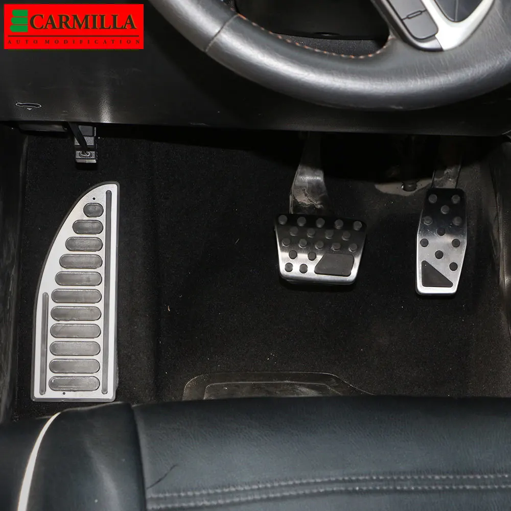 Carmilla Stainless Steel AT Car Pedals for Fiat 500x 500 X 2014- Auto Gas Brake Rest Foot Pedal Protection Cover Accessories