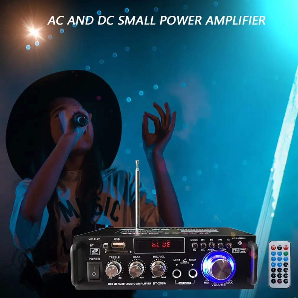 600 Вт Цифровой HIFI Bluetooth стерео аудио усилитель SD FM Mic автомобильный домашний