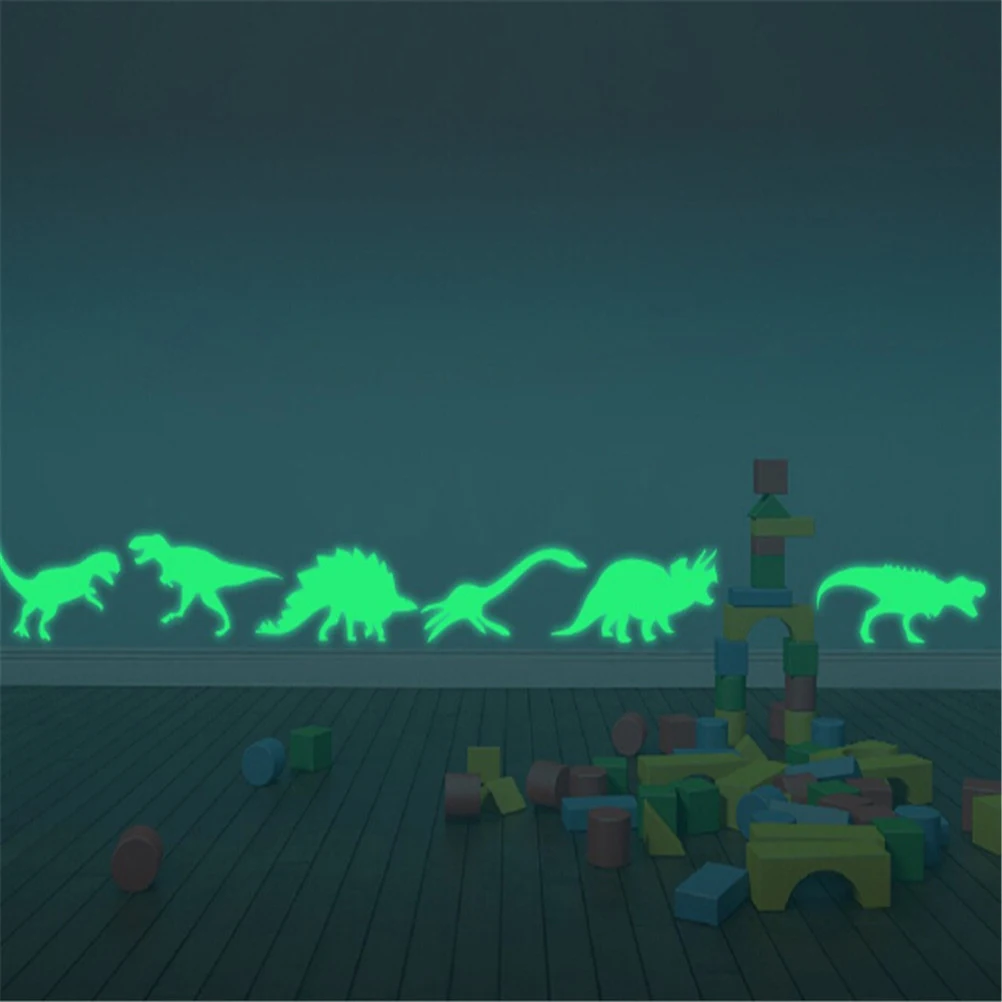 9 шт светится в темноте динозавры игрушки наклейки Наклейка на потолок детская комната