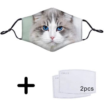 

Cat Cool Cute Kawaii Funny 3D Face Mask Mouth PM2.5 Filter Reusable Protective Anti Dust Dustproof Half Bacteria Proof Flu Masks