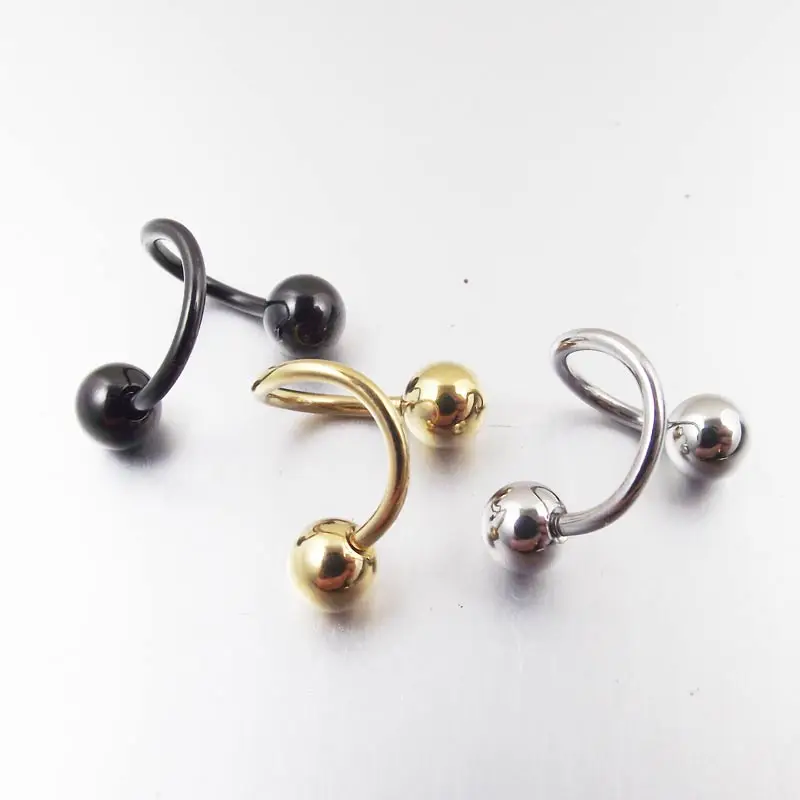 2 Pieces 14G 16G Stainless Steel Spiral Ball Rings Lip earring Labret Tragus Helix Body Piercing Jewelry | Украшения и аксессуары