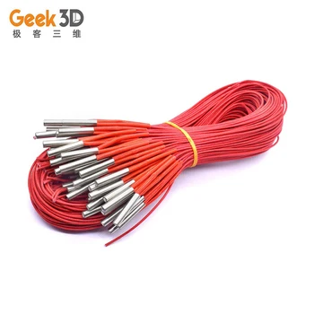 

3D printer Reprap 12V/24V 40W 6mm*20mm Ceramic Cartridge Heater Cable length 100cm/150cm for 3D Printer accessories