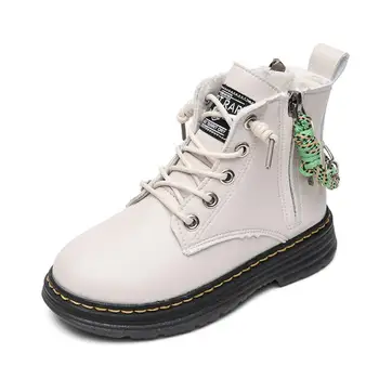

Autumn Winter Fashion Children Martin Boots Kids Shoes Boys Girls Plush Ankle Snow boots Leather Baby Motorcycle Fashion boots