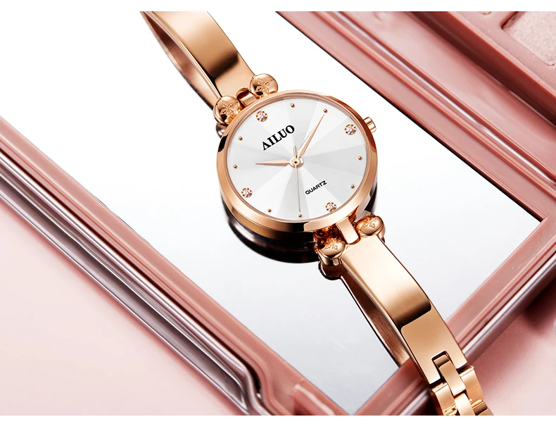 Новый роскошный бренд франция AILUO женские часы кварцевый механизм reloj mujer Сапфир Водонепроницаемый алмазный браслет часы A7611