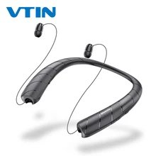 

VTIN Bluetooth Neckband Earbuds Speaker Wireless Retractable Earphones CVC6.0 Noise-reducing IPX5 Waterproof Headsets Stereo