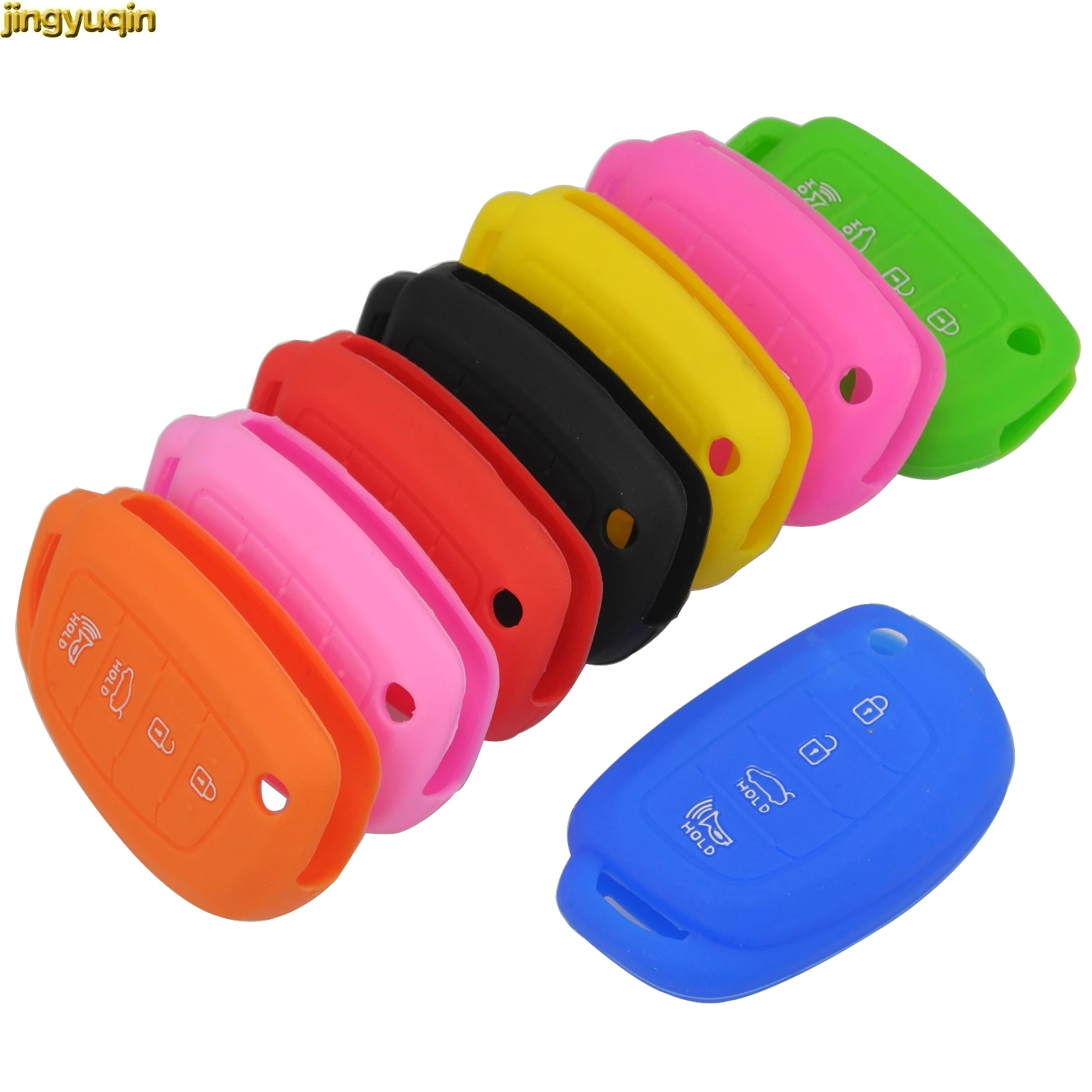Jingyuqin 20P силиконовый чехол для ключей hyundai I45 Ix35 I40 Elantra Sonata Mistra Santa F Tucson 4 кнопки