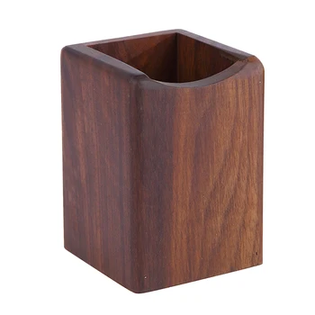 

Pen Holder School Craft Decoration Home Desk Organizer Wear Resistant Multifunction Wooden Stand Office Stationery Square