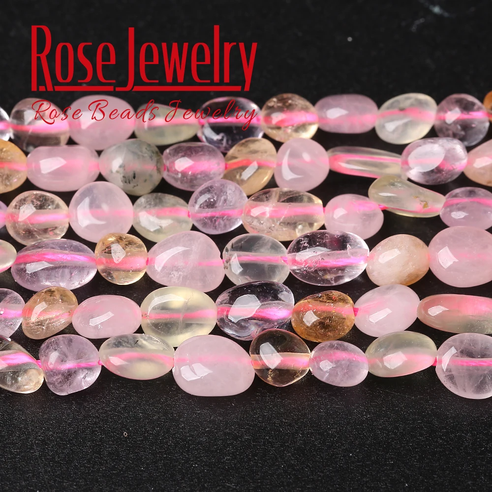 8-10mm Irregulary Pink Yellow Crystal Beads Natural Loose Stone Strand 15&quot Inches for Jewelry Making DIY Bracelet Necklace | Украшения