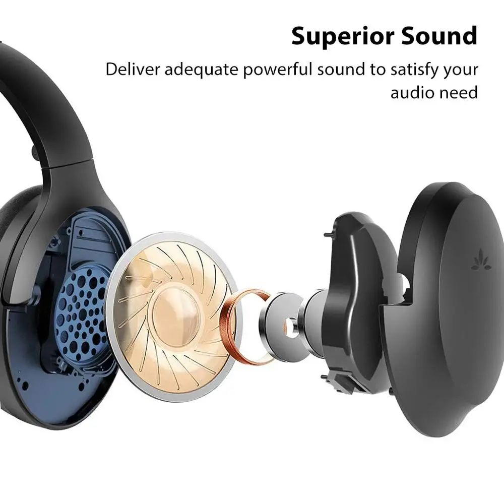 Avantree Aria Bluetooth Active Noise Cancelling Headphones with Boom Mic for PC Computer Phone Call Good Sound Headphones
