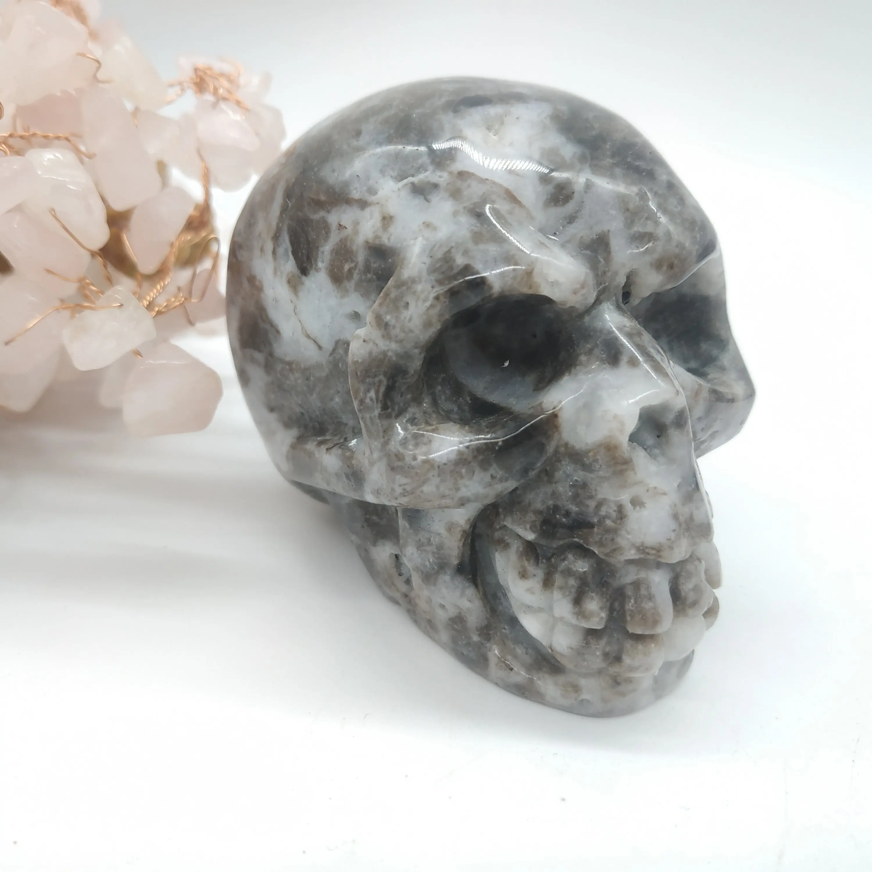 

Rare Natural Mountain Thousand Layer Of Rock SkullsQuartz Crystal skull Healing Stone