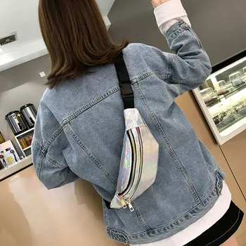 

Ins Super Fire Laser Judy Small Bag New Glossy Chest Bag All Match Shoulder Crossbody Bag Practical and Lightweight Waist Pack