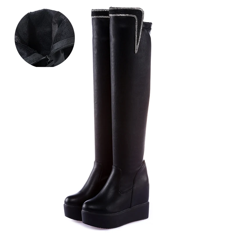 Side Zipper Knights Boot Women Height Increasing Platform Winter Shoes Woman Stretch Febric Wedges Knee High Snow Boots WB067 Side Zipper Knights Boot Women Height Increasing Platform Winter Shoes Woman Stretch Febric Wedges Knee High Snow Boots WB067