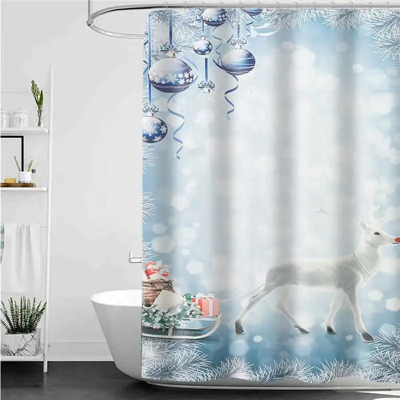 180x180 см Водонепроницаемая занавеска для душа Рождественский белый Лось Снежный пейзаж туалетный коврик нескользящий коврик набор декор для ванной комнаты подарки