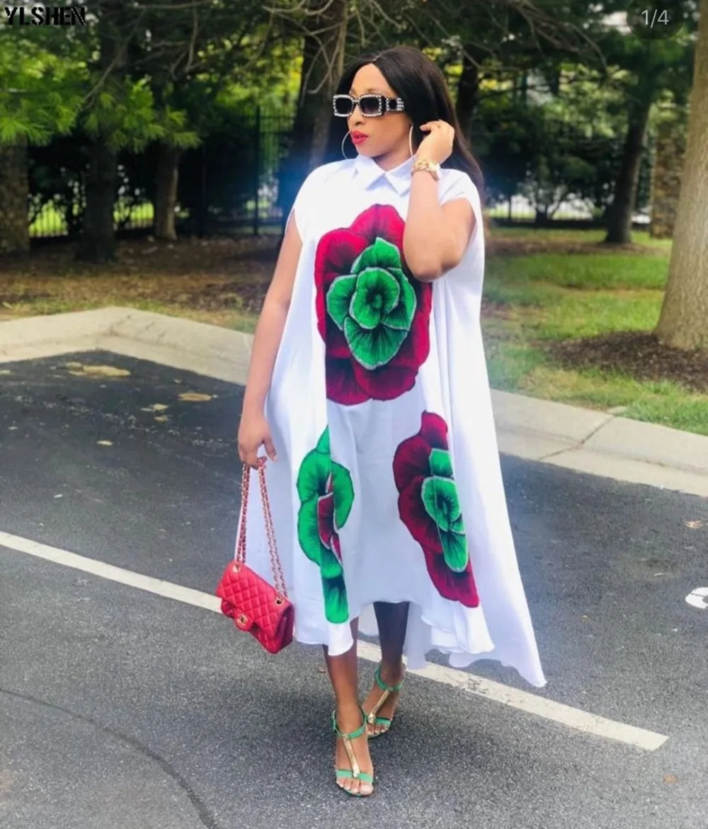 African Dresses for Women Dashiki Plus Size African Clothes Basin Riche Print Africa Long Shirt Dress Robe Africaine Femme 2019 04