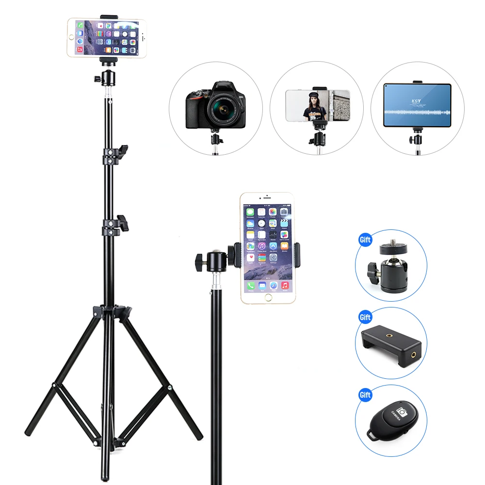 

Metal Tripod with Phone Tablet Holder Photography Light Stand Professional Tripods for Mobile Smartphone for Tik tok Vliog Lives