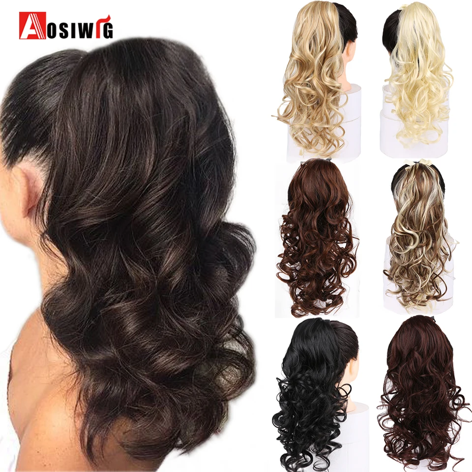 AOSIWIG Синтетические длинные волнистые лента для хвостика шнурок Обёрточная
