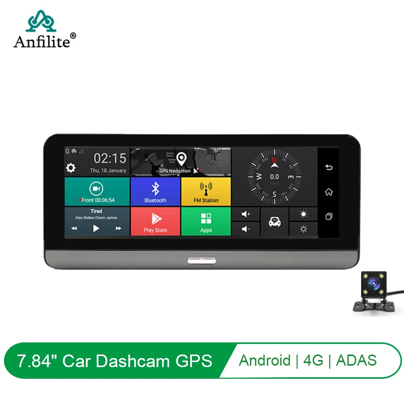 Anfilite 4G Android GPS навигатор ADAS Автомобильный видеорегистратор 7 84 &quotHD 1080p с ночным
