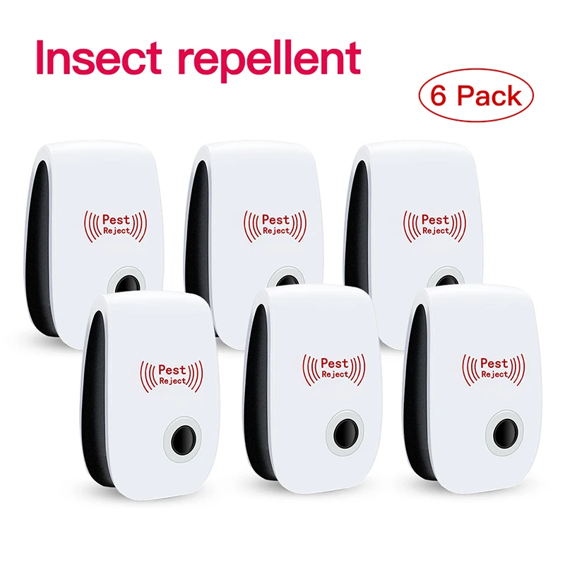 

Ultrasonic Electromagnetic Mosquito Anti Mouse Insect Repeller Rat Cockroach Control Household Pest Reject Repellent 1/3/4/6Pack