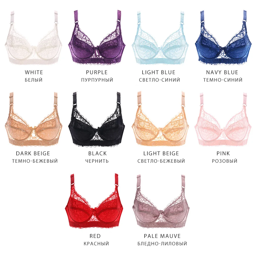 Buy Full Cup Thin Underwear Small Bra Plus Size Wireless Adjustable lace  Women's Bra Large Size Breast Cover C D Cup 1328 Purple Cup Size D Bands  Size 36 at