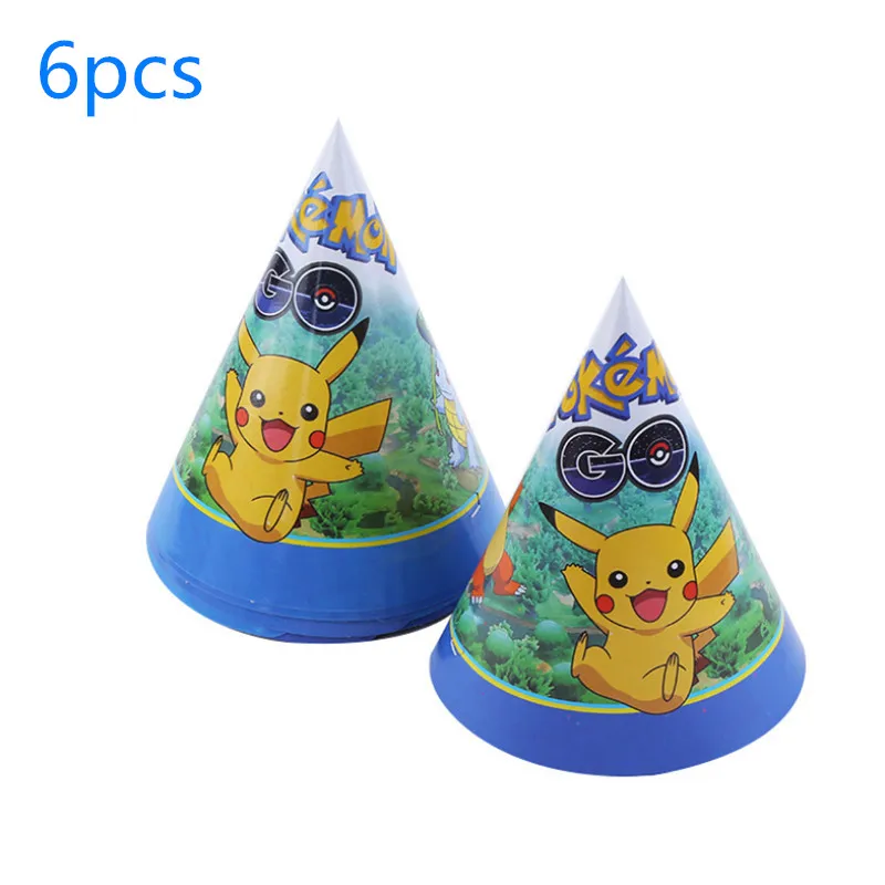 PKQ-Hats 6pcs 2,5 м Пикачу Покемон бумага треугольник детский день рождения свадьба украшения флаг - Цвет: PKQ-Hats 6pcs
