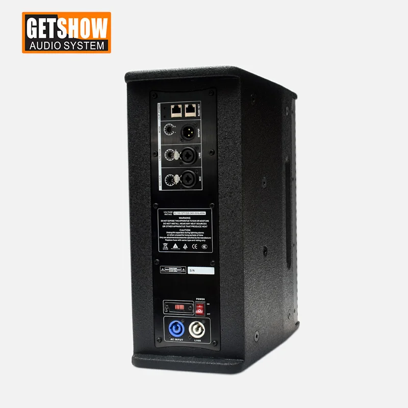 Dual 6.5 inch Active Compact Column PA Speaker Powered Slim Loudspeaker Point Source Speaker
