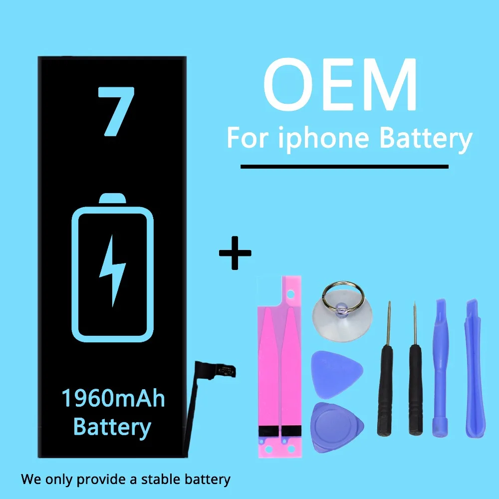 Новый сотовый телефон 7G модель телефона iphone 7 0 цикл 1960 емкость аккумулятора +