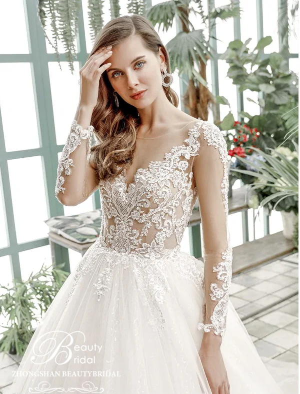Свадебное платье es реальные фотографии Vestido de novia кружевные аппликации с открытыми плечами свадебное платье Vestido JM007