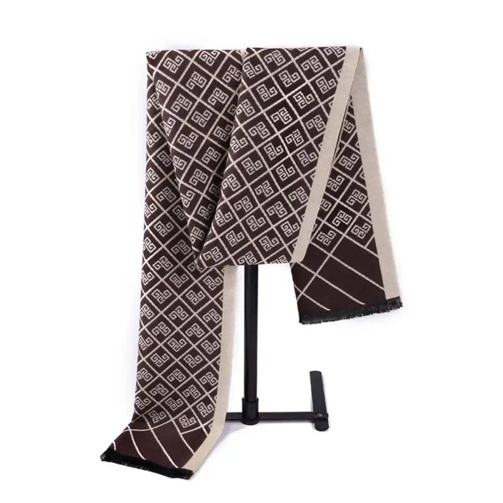 K1 Мужской шарф Зимний кашемировый шаль Роскошный деловой Повседневный длинный шарф высокого качества толстый 200 г теплый пашмины обертывание шейный платок - Цвет: K1