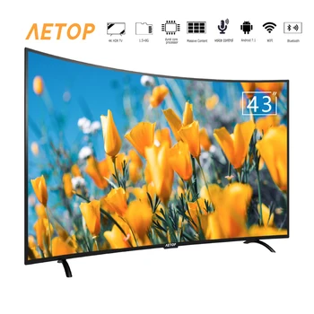 

Free shipping- 43 inch tv 4k ultra hd television android samrt curved screen tv with remote control