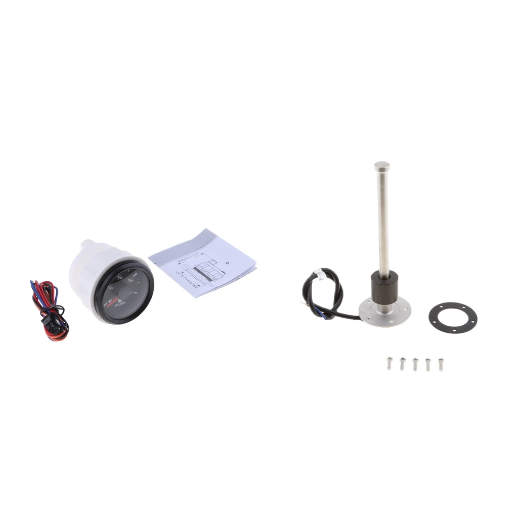 Marine Boat Water Level Sensor 200mm with 2inch 52mm Fuel Level Meter