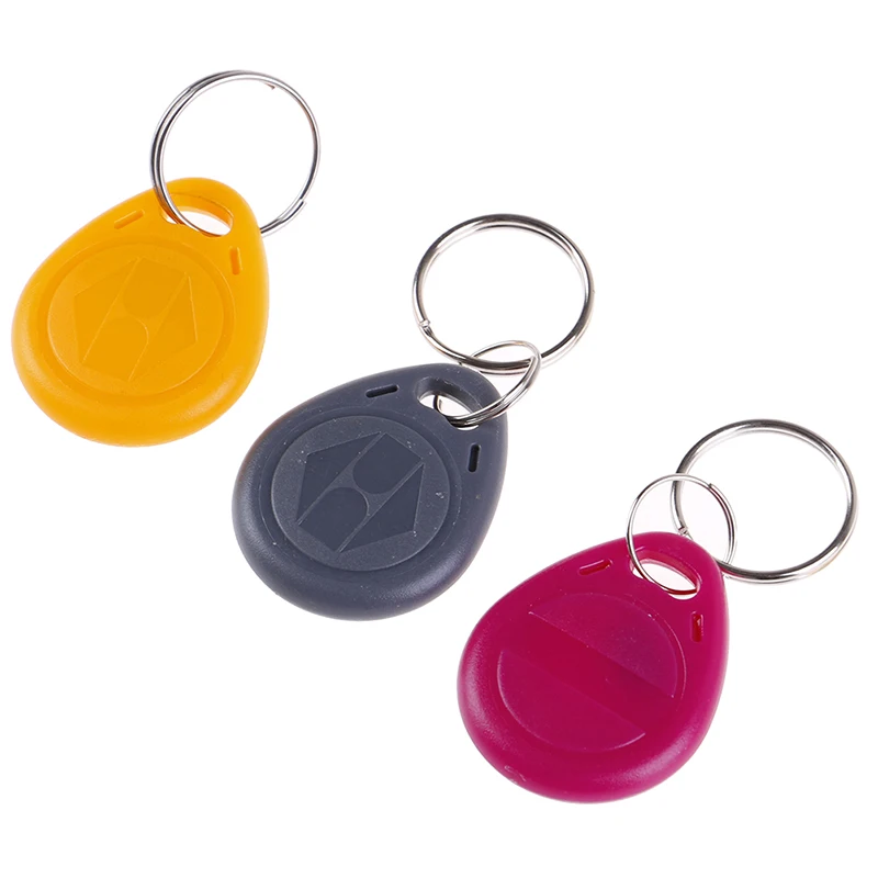 10Pcs EM4305 T5577 Duplicator Badge Copy 125khz Rfid Tag Card Key Ring Keychain